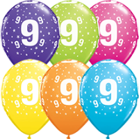 Latexballon-Set - Motiv Zahl 9 (6)