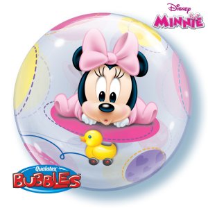 Single Bubble Ballon - Motiv Baby Minnie Maus - XL -...