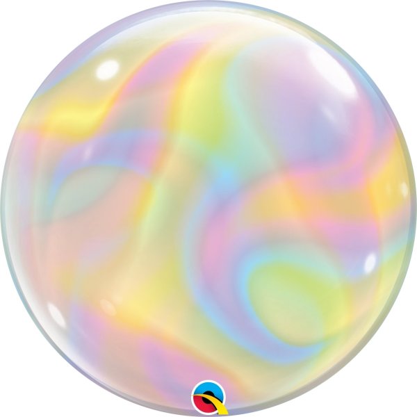 Single Bubble Ballon - Motiv Iridescent Swirls - XL -...
