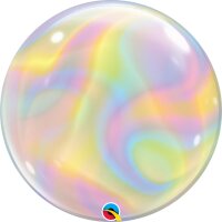 Single Bubble Ballon - Motiv Iridescent Swirls - XL - 56 cm / 0,04 m³