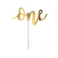 Cake Topper Gold Zahl one 19 cm