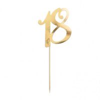 Cake Topper Gold Zahl 18 19 cm