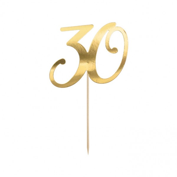 Cake Topper Gold Zahl 30 19 cm