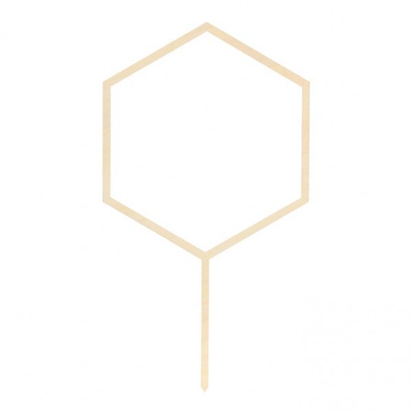 Cake Topper Holz Hexagon