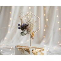 Cake Topper Holz Hexagon