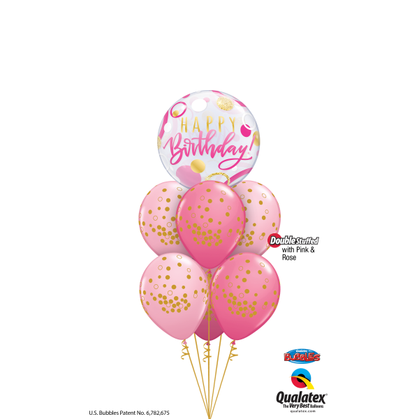 Ballonstrauß Pink ‘N’ Gold Birthday Fun