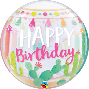 Single Bubble Ballon - Motiv Happy Birthday Llama Party -...