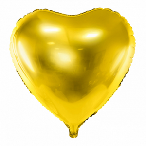 Folienballon Herz Gold - XL - 61 cm/0,06 m³