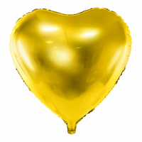Folienballon - Herz Gold - XL - 61 cm / 0,06 m³