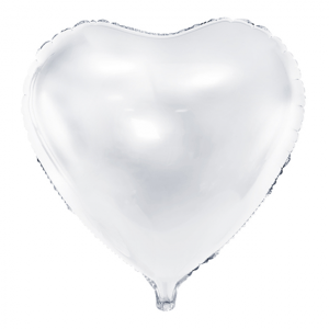 Folienballon Herz Weiß - XL - 61 cm/0,06 m³