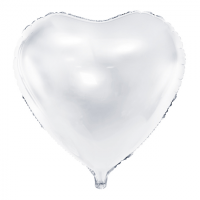 Folienballon Herz Weiß - XL - 61 cm/0,06 m³