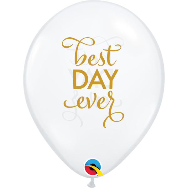 Latexballon - Motiv Best day ever transparent gold - S -...