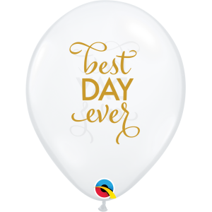Latexballon - Motiv Best day ever transparent gold - S -...