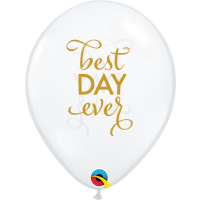 Latexballon - Motiv Best day ever - transparent - S/Latex - 28cm/0,02m³