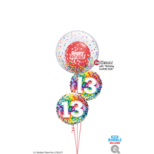 Folienballon - Motiv Zahl  6 Rainbow Confetti - S -...