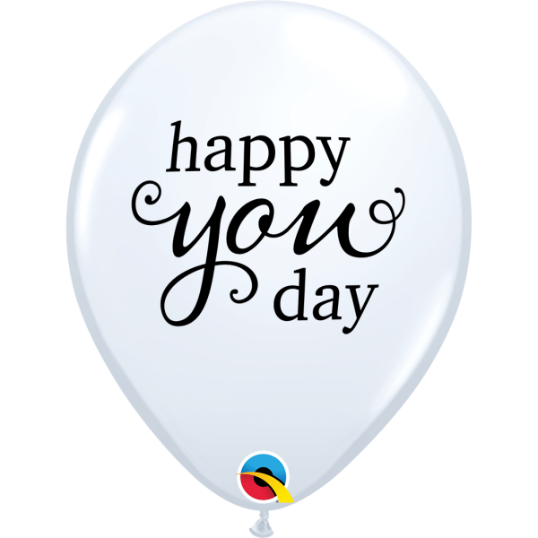 Latexballon - Motiv Simply Happy You Day wei&szlig; - S -...
