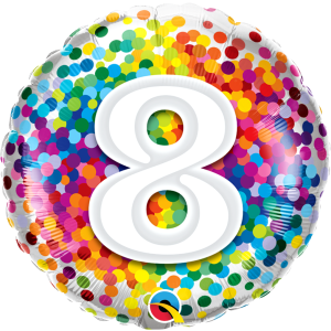 Ballon Rainbow Confetti Zahlen 8