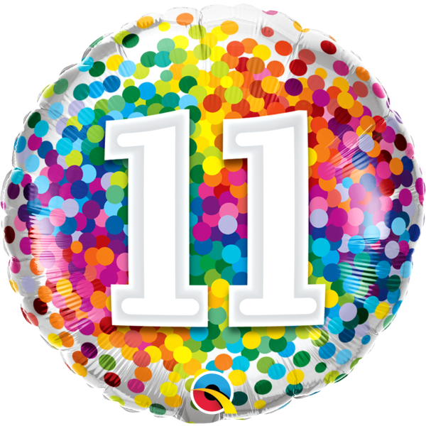 Ballon Rainbow Confetti Zahlen 11