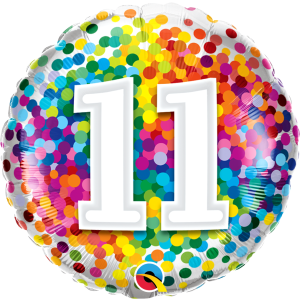 Ballon Rainbow Confetti Zahlen 11