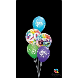 Folienballon - Motiv Zahl 13 Rainbow Confetti - S - 45 cm / 0,02 m&sup3;