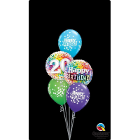 Folienballon - Motiv Zahl 13 Rainbow Confetti - S - 45 cm / 0,02 m³