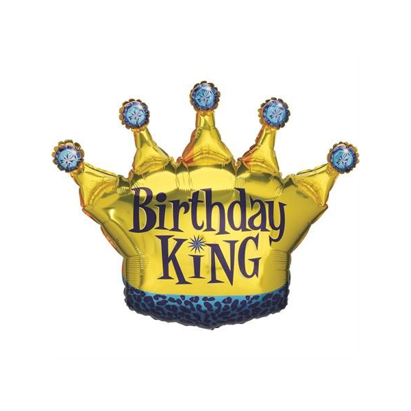 Folienballon - Figur Birthday King - XXL - 91 cm / 0,09...