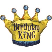 Folienballon - Figur Birthday King - XXL - 91 cm / 0,09 m³