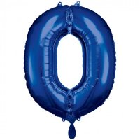 Folienballon - Zahl 0 Blau - XXL - 86cm/0,07m³