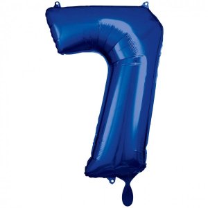 Ballon Zahl 7 Blau - XXL/Folie - 86cm/0,07m³