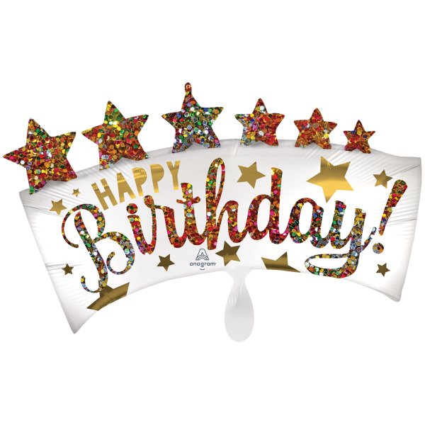 Ballon Glitter Banner Satin Happy Birthday - XXL/Folie -...