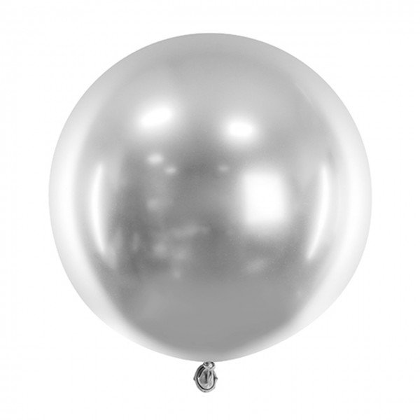 Latexballon - Silber Glossy - XL - 60cm/0,10m³