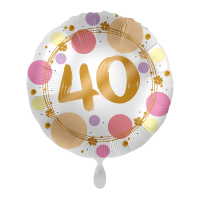 Folienballon - Motiv Zahl 40 Shiny Dots - S - 43cm/0,02m³