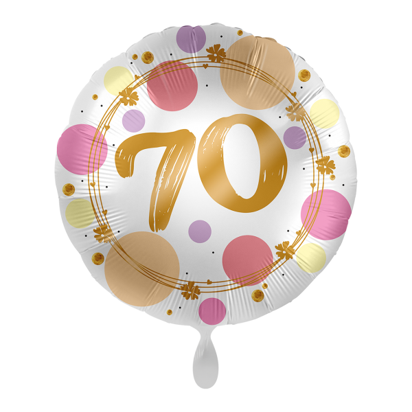 Folienballon - Motiv Zahl 70 Shiny Dots - S - 43 cm /...