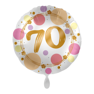 Folienballon - Motiv Zahl  70 Shiny Dots - S -...