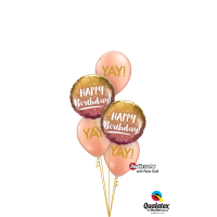 Folienballon - Motiv Birthday Gold & Rose Gold Ombre - S - 45cm/0,02m³