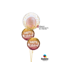 Ballon Birthday Gold &amp; Rose Gold Ombre