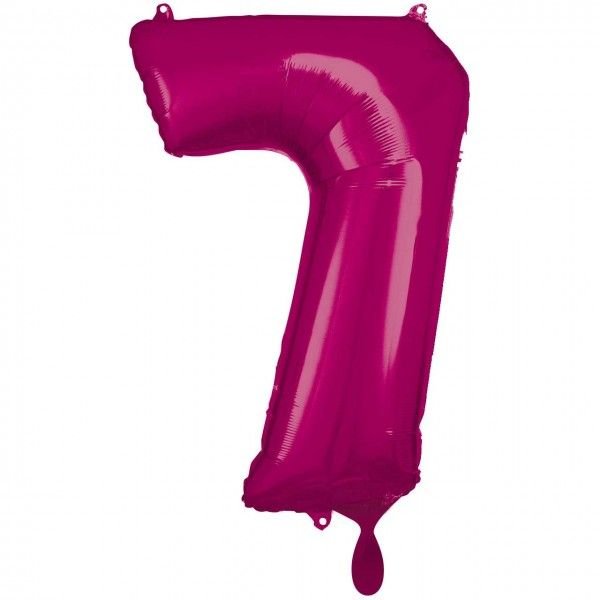 Ballon Zahl 7 Pink - XXL/Folie - 86cm/0,07m³