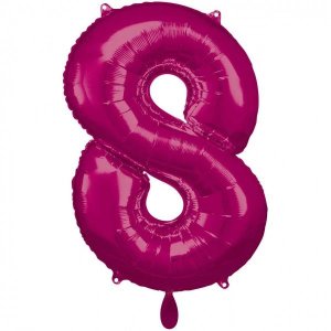 Ballon Zahl 8 Pink - XXL/Folie - 86cm/0,07m³