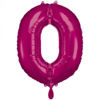 Folienballon - Zahl 0 Pink - XXL - 86cm/0,07m³