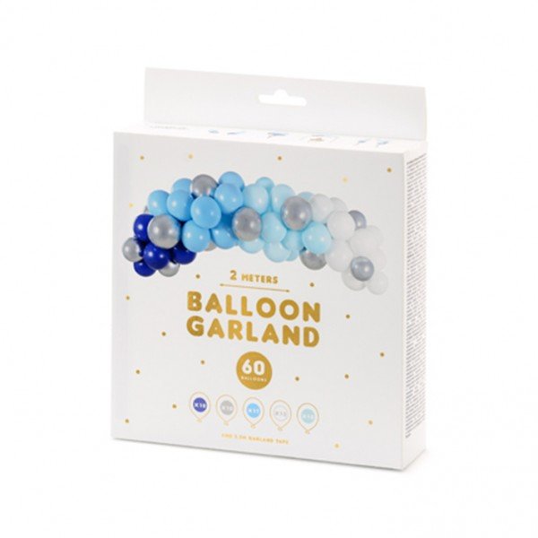 Ballongirlande-Set Shiny Blue DIY - 2m/Latex