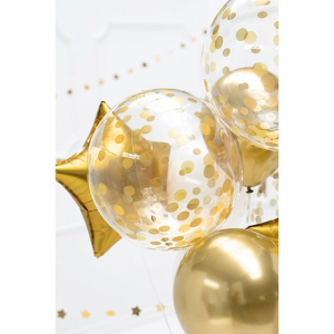 Single Crystal Clear Ballon - Motiv Golden Dots - S /...