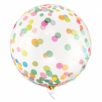 Single Crystal Clear Ballon - Motiv Color Dots - S / Stretchfolie - 40 cm / 0,03m³