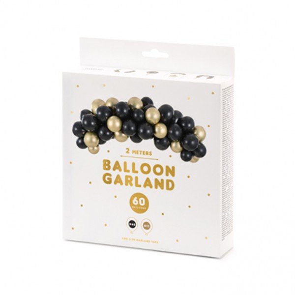 Ballongirlande-Set Black & Gold - 2m/Latex  - DIY