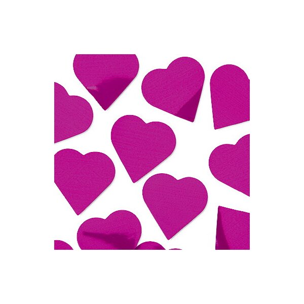 Metallic-Konfetti herz 2cm magenta / pink, 15gr