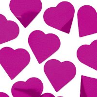 Metallic-Konfetti herz 2cm magenta / pink, 15gr