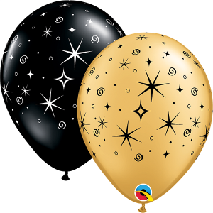 Motivballon sparkles and swirls