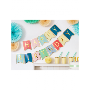 Wimpelgirlande - Happy Birthday bunt -1,75m x 15cm