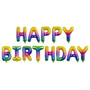 Ballon Buchstaben-Set Happy Birthday Rainbow - S/Folie -...