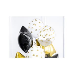Latexballon - Motiv Clear Sterne Silber (6)