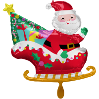 Folienballon - Figur Santa´s Sleigh - XXL - 76 cm / 0,07 m³